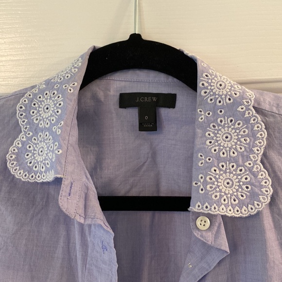 JCrew Lace Collar Button Down Shirt - Picture 2 of 6
